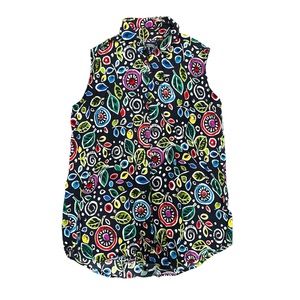 Vintage Sleeveless Button Up Shirt